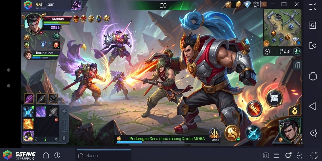 Tampilan gameplay yang mengesankan dan dinamis di 55FIVE.