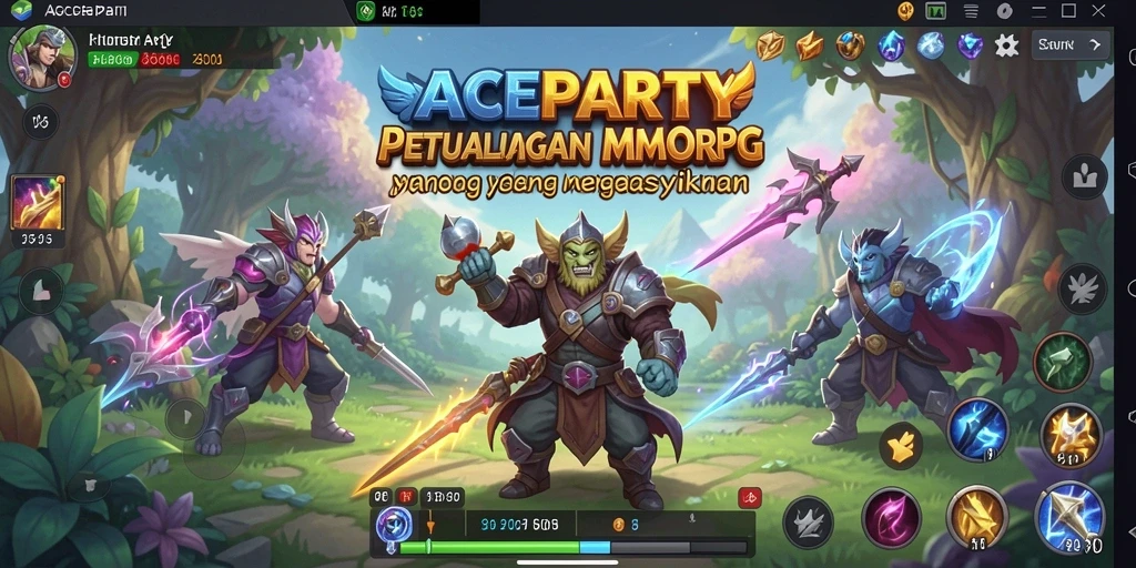 Tampilan gameplay menarik di dunia fantasi ACEPARTY.