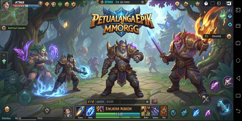 Screenshot gameplay AT866 menampilkan pertarungan seru dalam dunia MMORPG.
