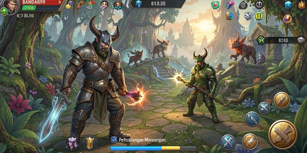 Tangkapan layar menampilkan aksi seru dalam gameplay petualangan.