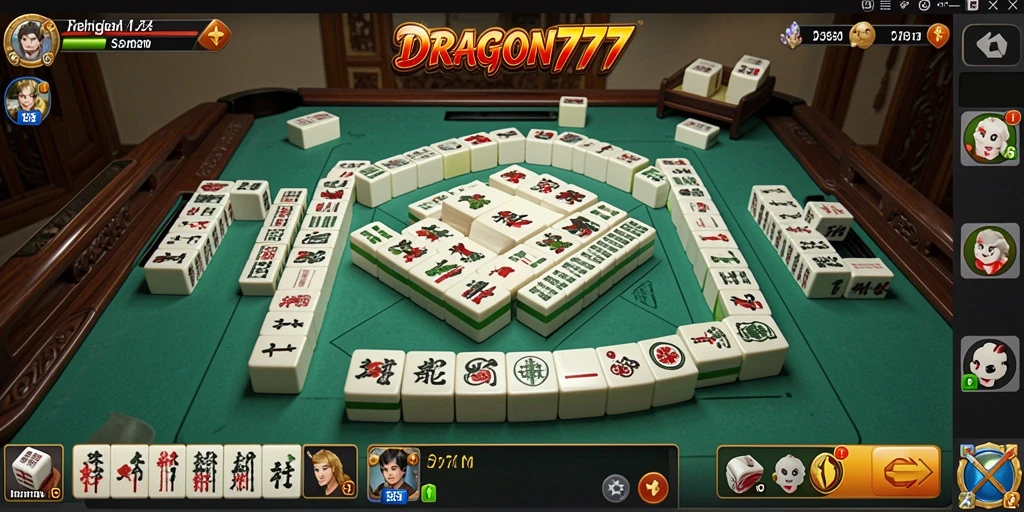 Tampilan menarik gameplay DRAGON777 dengan elemen Mahjong.