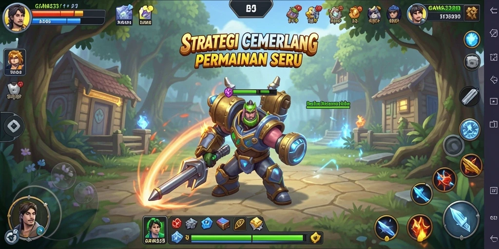 Screenshot yang menunjukkan aksi seru dalam permainan strategi GANAS33.