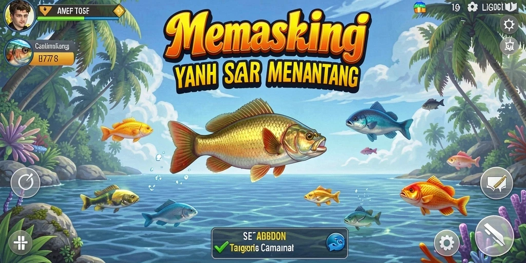Screenshot L777 menampilkan aksi memancing yang mendebarkan.