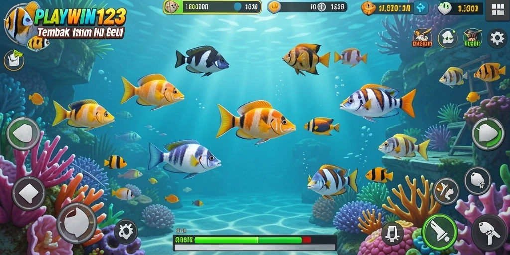 Tampilan seru gameplay Tembak Ikan di PLAYWIN123.