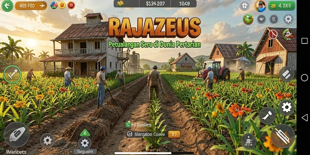 Tampilan menakjubkan dari gameplay pertanian RAJAZEUS.